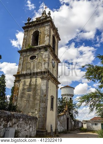 Almeida, Guarda, Portugal; August 2020: Entance And Fragment Of The Fortified Medieval Walls Of The 
