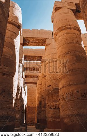 Ruins Of The Egyptian Karnak Temple, The Largest Open-air Museum In Luxor.