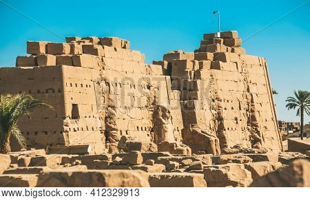 Ruins Of The Egyptian Karnak Temple, The Largest Open-air Museum In Luxor.