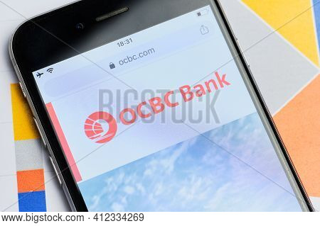 Russia, St.petersburg, 14 February 2021 Logo Oversea-chinese Banking Corp Ocbc On The Website Screen
