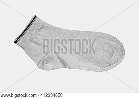Cotton Socks With A Low Fit On A White Background.thin Cotton Socks On A White Background.
