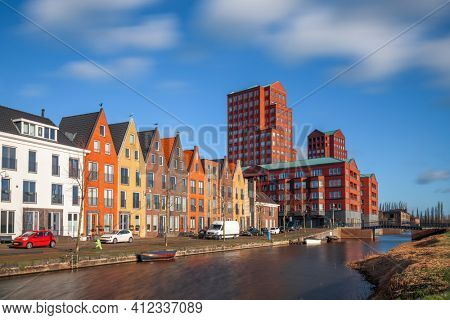 Amersfoort, Netherlands cityscape in the Vathorst district on the canal.