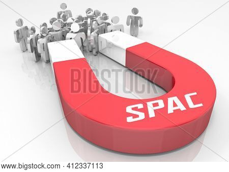 SPAC Magnet Draw Investors Special Purpose Acquisition Company 3d Illustration