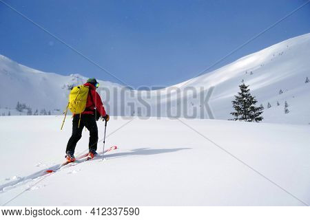 Ski tour in Godeanu Mountains, Carpathians, Romania, Europe