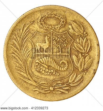 Old Peruvian Half Solde Oro Coin Of 1959