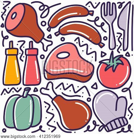 Hand Drawn Doodle Ingredient Menu With Icons And Design Elements