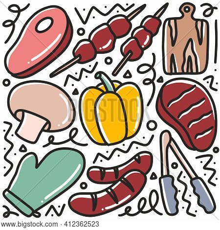 Hand Drawn Doodle Ingredient Menu With Icons And Design Elements