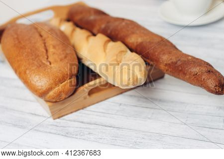 Loaf In Breadbox Fresh Baked Goods Food Ration Kitchen Freshness