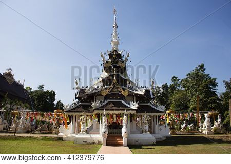 Ancient Building Pagoda For Thai People And Foreign Travelers Travel Visit Respect Praying Buddha An