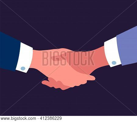 Handshake. Partnership Business Concept. People Shaking Arms. Men Holding Palms. International Gestu