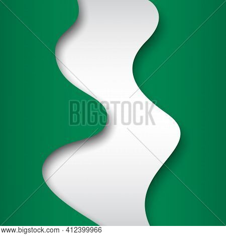 Abstract Waving Nigeria Flag. Creative Background In Nigeria Flag Colors For Holiday Card Design. Na