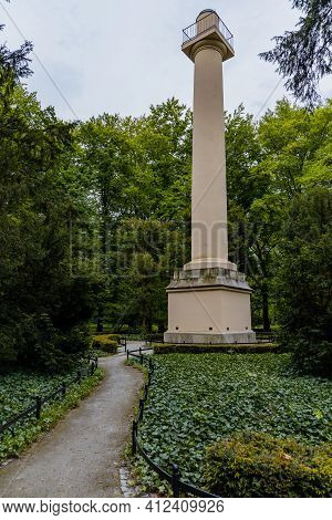 Wroclaw, Poland - May 13 2020: Frederick William Ii Column In Szczytnicki Park