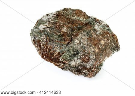 Macro Mineral Stone Astrophyllite White Background