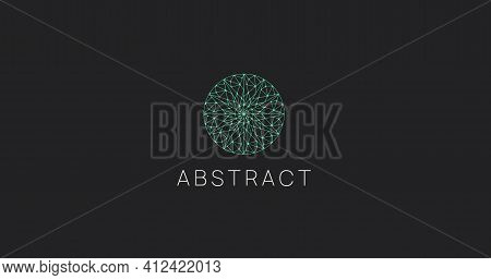 Abstract Geometric Data Science Logo Icon. Polygonal Logotype.