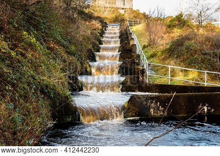 Earlstoun Salmon Ladder Or Fish Pass, At Earlstoun Power Station And Dam, On The Water Of Ken, Gallo