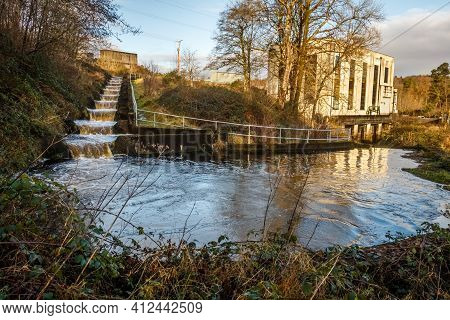 Earlstoun Salmon Ladder Or Fish Pass, At Earlstoun Power Station And Dam, On The Water Of Ken, Gallo