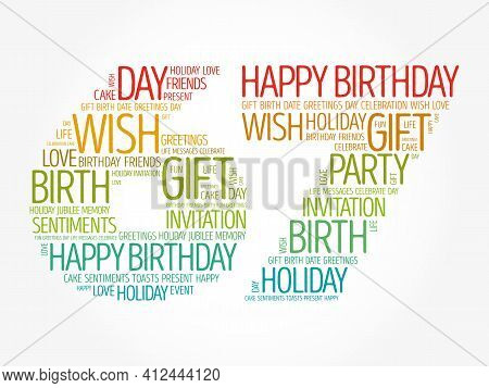Happy 67th Birthday Word Cloud, Holiday Concept Background