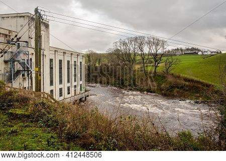 Water Being Released From Tongland Power Station On The River Dee, Galloway Hydro Electric Scheme, S