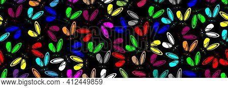 Easter Bunny In Different Colors, Seamless Pattern