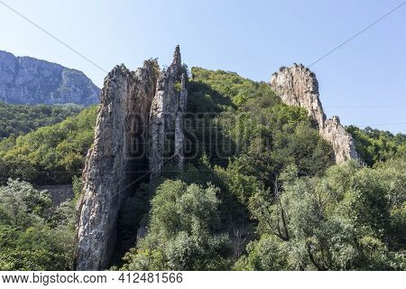 Rock Formations Ritlite  At Iskar River Gorge, Balkan Mountains, Bulgaria