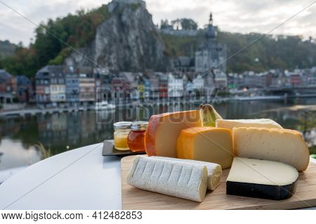 Cheese Collection, Belgian Abbey Cheeses Made With Brown Trappist Beer And Fine Herbs And View On Ma