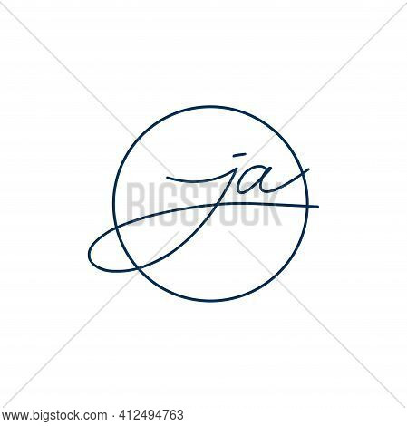 Initials Letter Ja Handwriting Logo Vector Template
