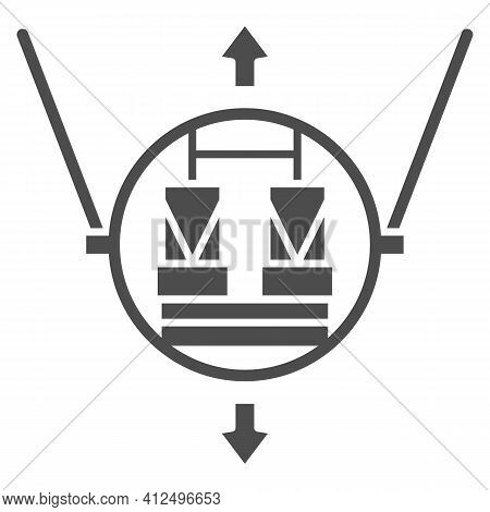 Attraction Catapult Solid Icon, The Rides Concept, Reverse Bungee Sign On White Background, Amusemen