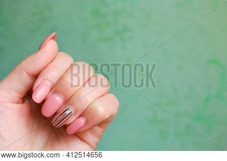 Acrylic Nails Before The Correction. Unsightly Manicure.