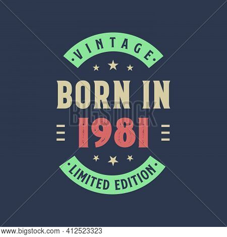 Vintage Born In 1981, Born In 1981 Retro Vintage Birthday Design