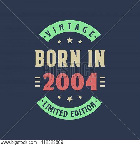 Vintage Born In 2004, Born In 2004 Retro Vintage Birthday Design
