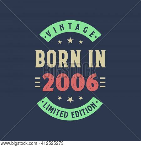 Vintage Born In 2006, Born In 2006 Retro Vintage Birthday Design