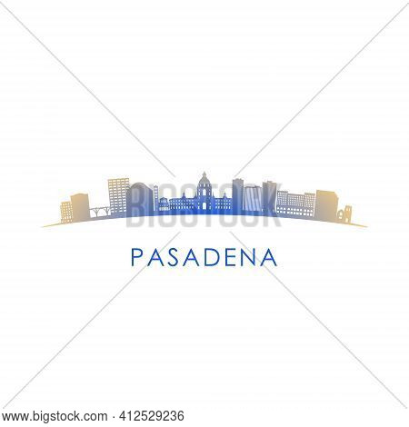 Pasadena Skyline Silhouette. Vector Design Colorful Illustration.