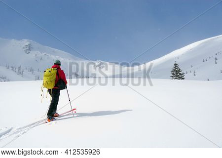 Ski tour in Godeanu Mountains, Carpathians, Romania, Europe