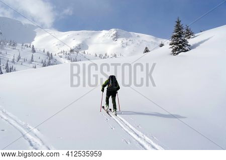 Ski tour in Godeanu Mountains, Carpathians, Romania, Europe