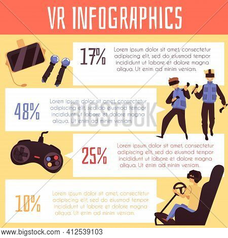 Vr Technology Infographic Poster Template With Virtual Reality Equipment