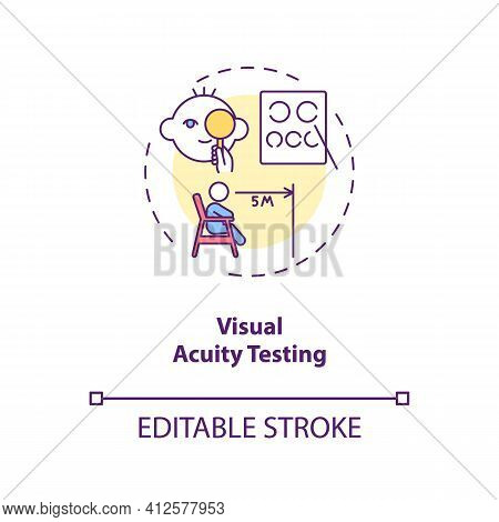 Visual Acuity Testing Concept Icon. Eye Screening For Children. Eye Exam That Checks How Well You Se