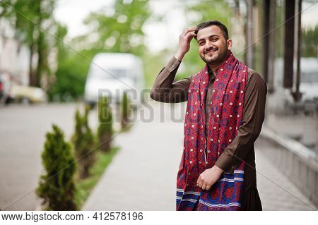 Pakistani Pathan Man Wear Traditional Clothes.