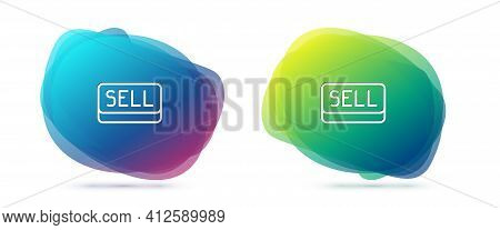 Set Line Sell Button Icon Isolated On White Background. Financial And Stock Investment Market Concep