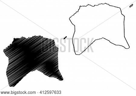 Lobata District (democratic Republic Of Sao Tome And Principe, Saint Thomas And Prince) Map Vector I