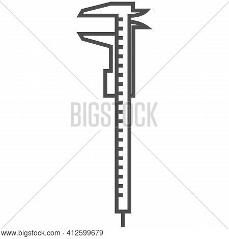 Calliper Micrometer Vernier Tool Vector Isolated On White