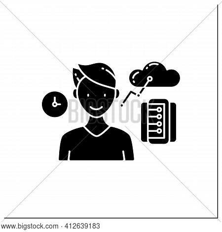 Information Age Glyph Icon. Opportunities For Individuals To Process Information Freely And Have Ins