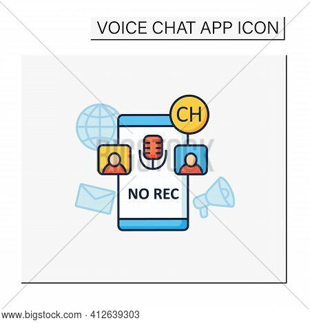 Unrecorded Conversation Color Icon. Private Dialogue. Conversations Are Not Recorded. Communication 