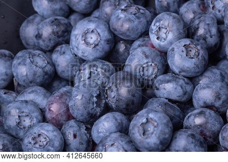 Fresh And Organic Natural Ripe Blueberries - Berry Background
