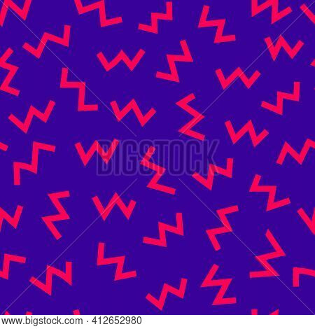Zig Zag Seamless Pattern. Crazy Vector Geometric Background.