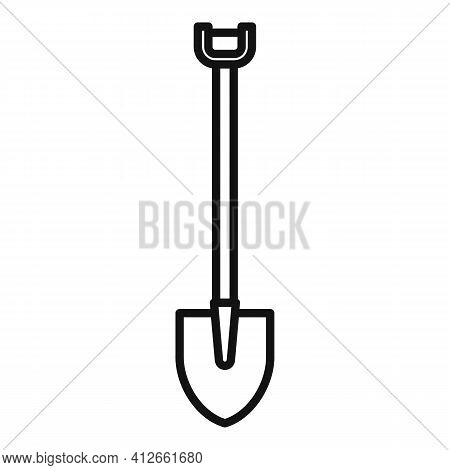 Agronomist Shovel Icon. Outline Agronomist Shovel Vector Icon For Web Design Isolated On White Backg