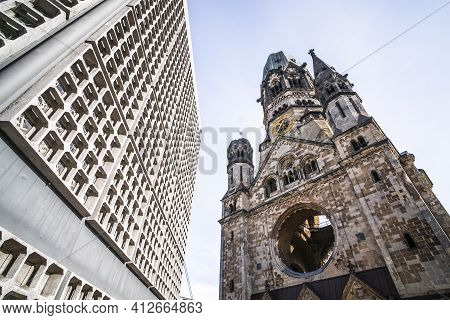 Famous Kaiser Wilhelm Memorial Church In Berlin - Travel Photography