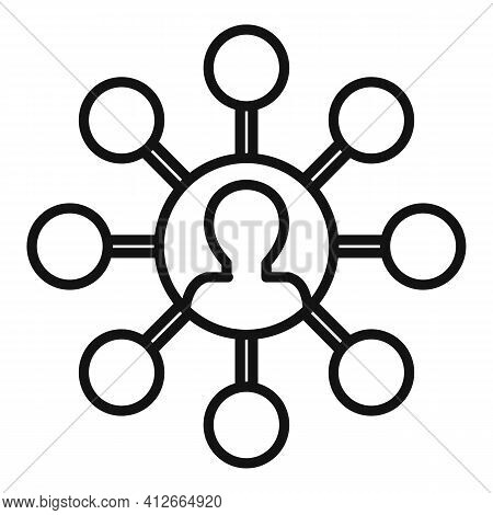 Affiliate Marketing Scheme Icon. Outline Affiliate Marketing Scheme Vector Icon For Web Design Isola