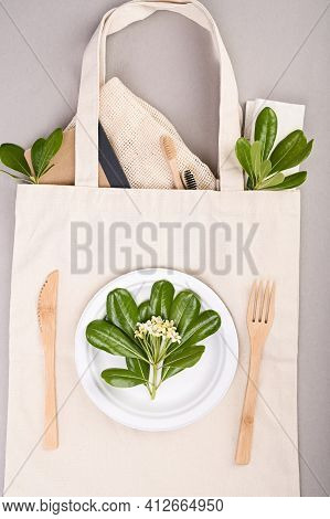 Eco Friendly, Disposable, Recyclable, Compostable Tableware. Toothbrush, Plate, Cutlery, Bag Made Of