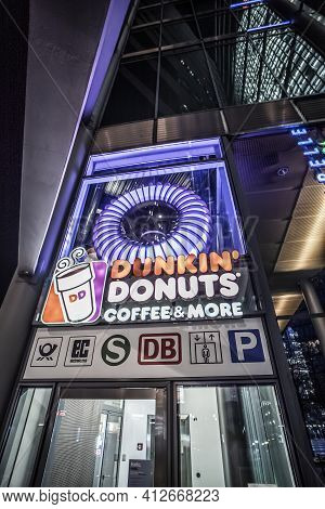 Dunkin Donuts Coffee And More - Berlin, Germany - March 11, 2021