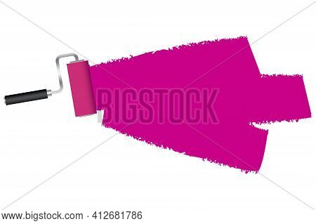 Raspberry Paint Roller. Brush Stroke Vector Illustration. Template Set. Stock Image. Eps 10.